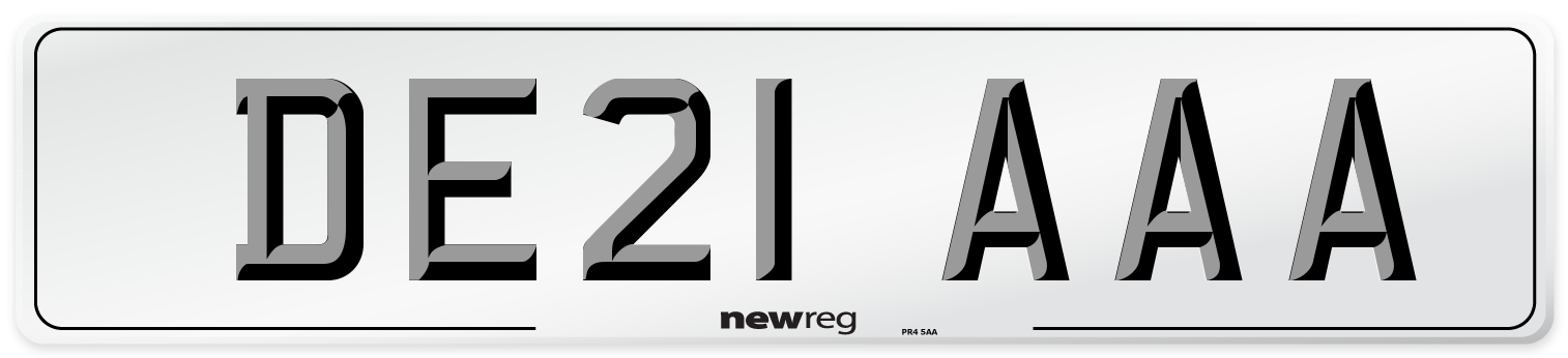 DE21 AAA Number Plate from New Reg